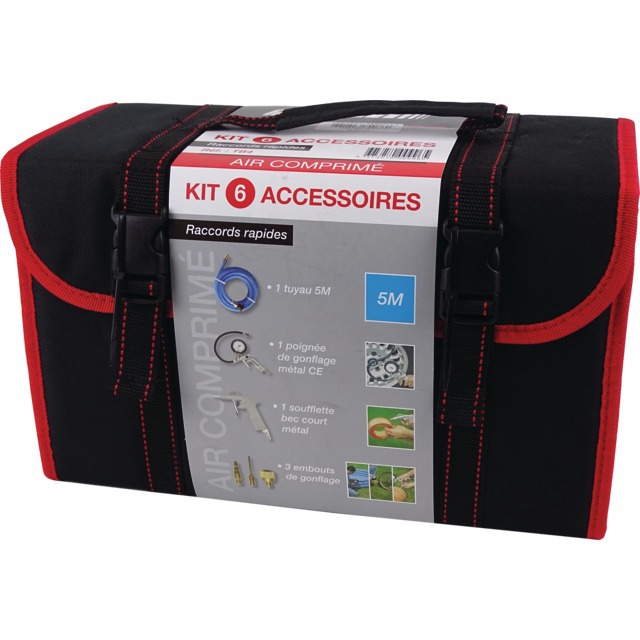 KIT 6 Accessoires Soufflette Poignee de Gonflage Tuyau Raccord Rapide TB4 référence fournisseur 272214